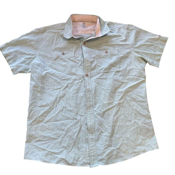 Kuhl Plaid Short Sleeve Button Up‎ Shirt Mens Large Light Blue |O1 - Picture 1 of 5